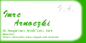 imre arnoczki business card